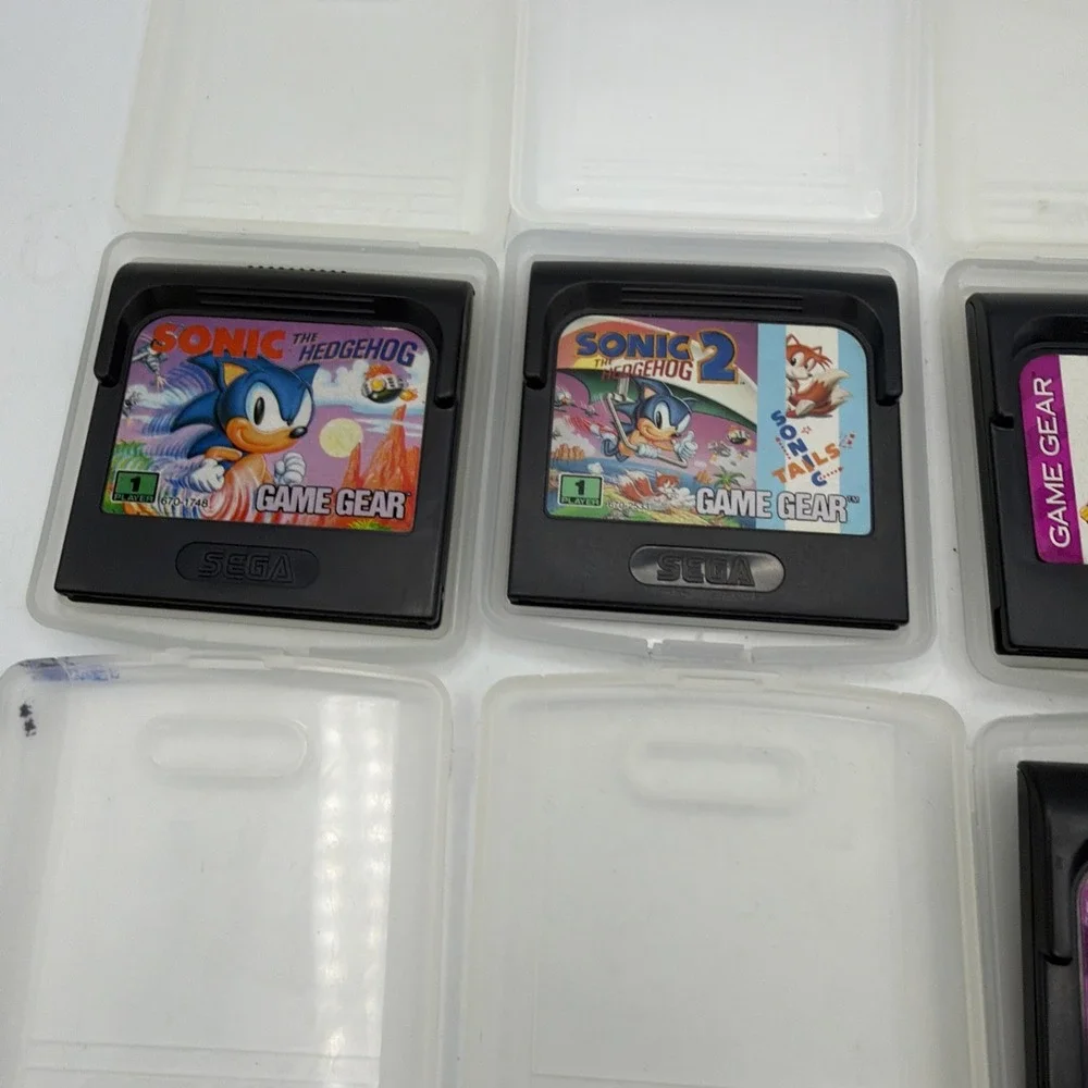 Sega Game Gear Lot of 2 Consoles 8 Games Cases Adapters For Parts Repair 2110